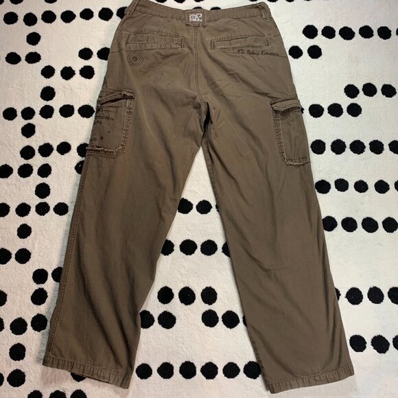 Vintage Y2K 90s OP Riding Co Khaki Cargo Straight Leg Relaxed Fit Pants - Picture 4 of 13